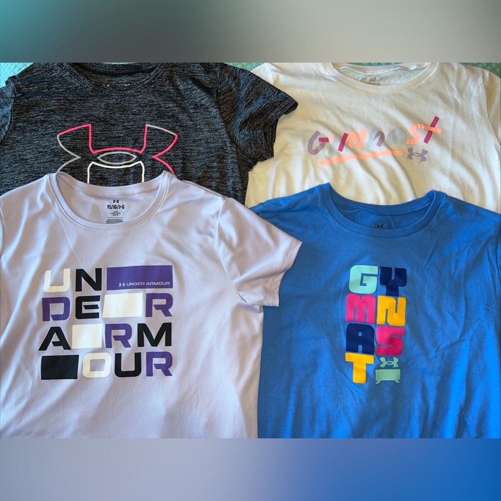 Girls Under Armour shirts lot of 4
